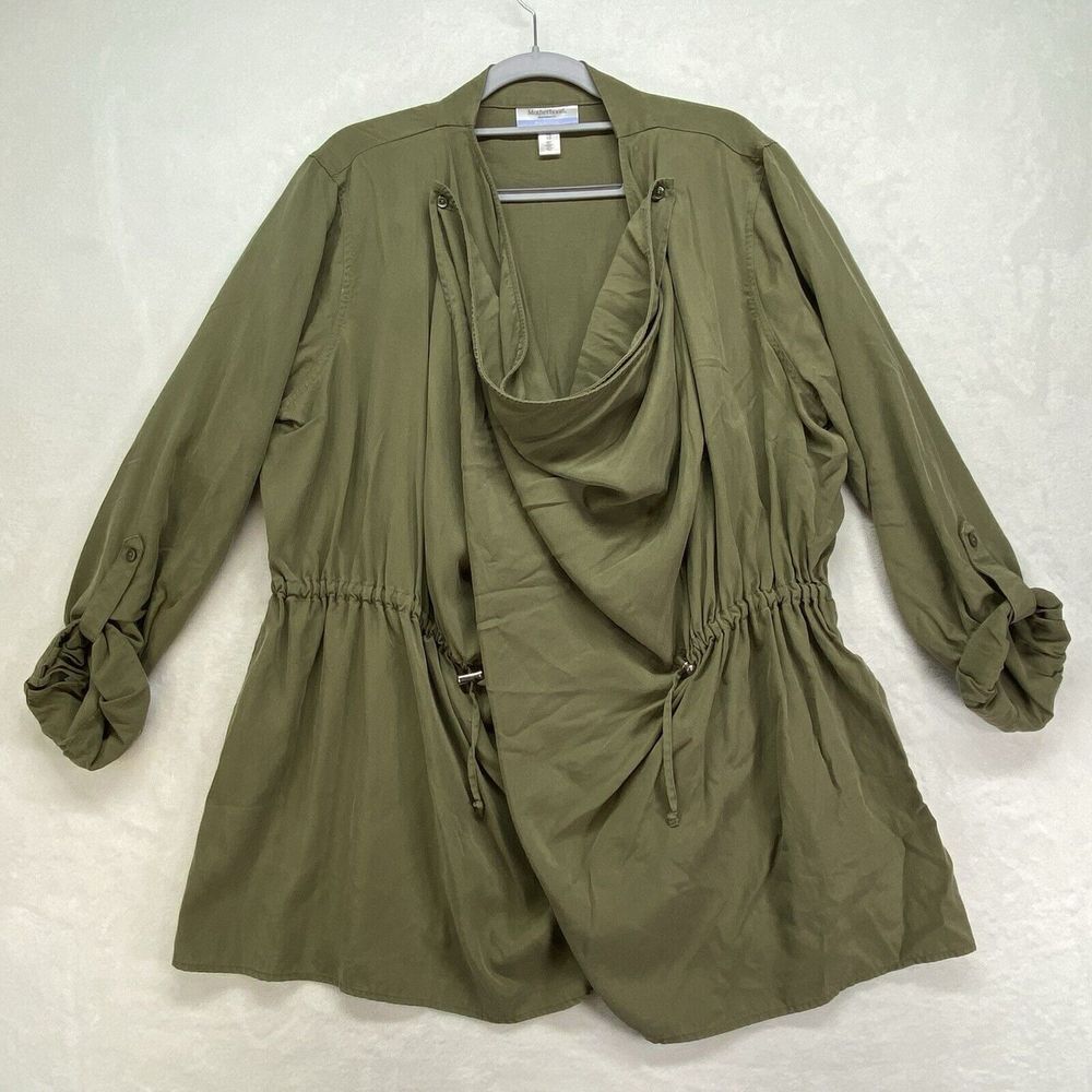 Motherhood Maternity Nursing Cardigan top Womens XL Long sleeve roll tab Shirt